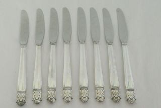 Set Of 8 Danish Princess By Holmes & Edwards Silverplate Grill Knives 8 - 1/2 "