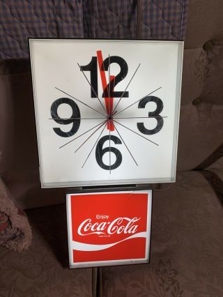Vintage Coca - Cola Lighted Wall Clock