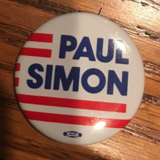 Illlinois Senator Paul Simon For President 1988 Button Pinback