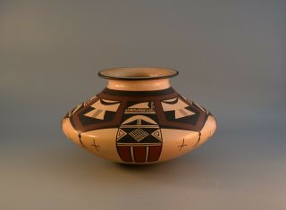 Vintage Hopi Pueblo Indian Olla Pot - Agnes Nahsonhoya 9 "