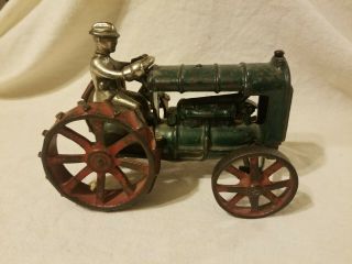 Antique Cast Iron Fordson Tractor With Driver Kenton Hubley Arcade