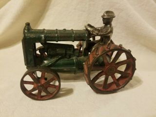 Antique Cast Iron Fordson Tractor With Driver Kenton Hubley Arcade 2