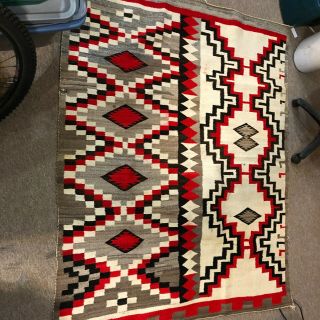 Vintage Navajo Blanket Rug 72 " X 58 " Awesome Estate Find