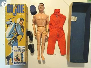 Gi Joe - - Vintage Action Pilot Figure - 1965 With Box