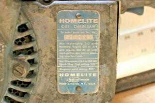 Vintage Homelite C - 51 Convertible Blue Chainsaw Or Restoration 1964 - 67 2