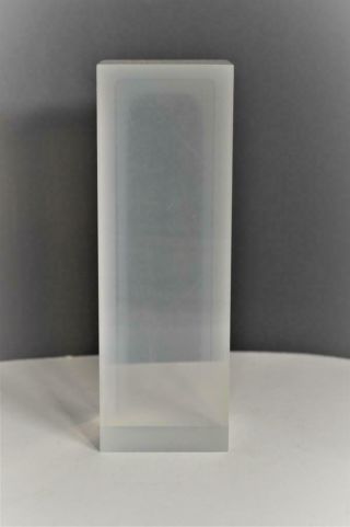Vintage Acrylic Lucite Solid Display Block 9 " Tall / Long X 3 " Square Akko Inc.