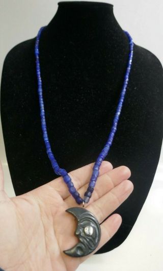 Guaranteed Russian Pale Blue Trade Beads W/ Myles Edgar Native Pendant