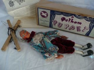 Vintage 1940s Pelham Puppet Prince Charming Sl Brown Box Pelpop Letter Old Toy