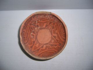 Pre - Columbian Anasazi Black on Red Pottery Bowl 2 1/2 