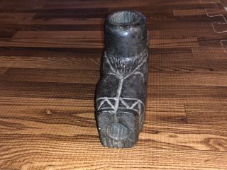 Large Full Human Form Hopewell Native American Carved Stone Effigy Pipe 5