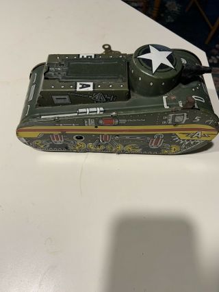 Marx Tin Litho Windup Doughboy Army Tank 1950s Toy With Key