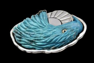Winston Hand Carved Turquoise Sterling Silver Belt Buckle / John Winston - Artist 6