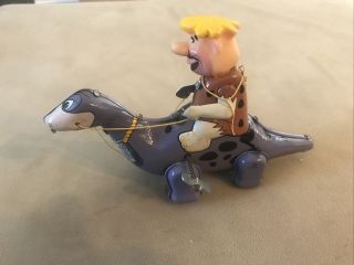 Barney Riding Dino Marx Mechanical Flintstone Pals On Dino Windup Toy