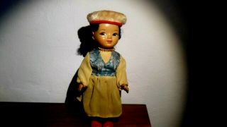 China Vintage Red China No Tin Toy Girl In Traditional Dress,  Tag