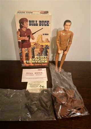 Vintage Marx Fort Apache Fighters Bill Buck W/ Orig.  Box And Accessories