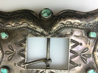 Navajo Turquoise and Silver Belt Buckle,  c.  1930s,  3.  25 