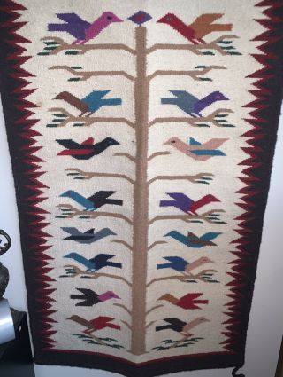 Wool Native American Indian Navajo Tree/life Pattern Bird Rug Blanket Tapestry