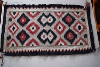 Old Early Vintage Navajo Rug,  Blanket Native American Small Textile,  Weaving
