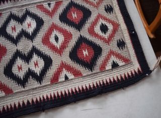 Old early vintage Navajo rug,  blanket Native American small textile,  weaving 2
