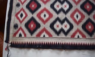 Old early vintage Navajo rug,  blanket Native American small textile,  weaving 3