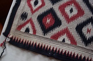 Old early vintage Navajo rug,  blanket Native American small textile,  weaving 4