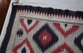 Old early vintage Navajo rug,  blanket Native American small textile,  weaving 5
