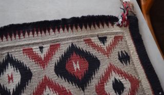 Old early vintage Navajo rug,  blanket Native American small textile,  weaving 6