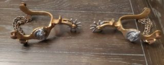 North And Judd Spurs - Anchor Mark - Horse Head - 10pt Rowels Double Heel Chain