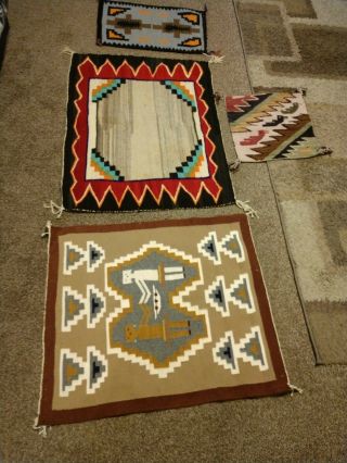 3 Vintage Native American Rugs Navajo Indian Yei Rug Great Colors 1 Bag