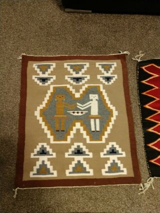 3 Vintage Native American Rugs Navajo Indian YEI Rug Great Colors 1 BAG 3