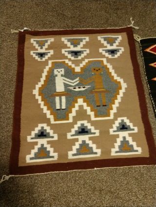 3 Vintage Native American Rugs Navajo Indian YEI Rug Great Colors 1 BAG 5