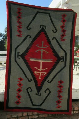 Old Jb Moore Plate Navajo Blanket - - Nr