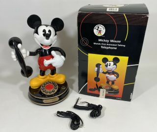 Vintage 1997 Mickey Mouse Animated Talking Telephone Telemania Disney Phone ☎️