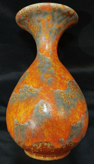Vintage Royal Haeger Orange Thick Lava Drip Glaze Vase Retro Mcm A,