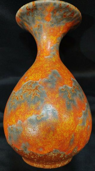Vintage Royal Haeger Orange Thick Lava Drip Glaze Vase Retro MCM A, 2