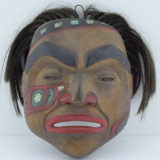 Native American North West Coast Abalone Shell Inlay Mask Rich Lavalle