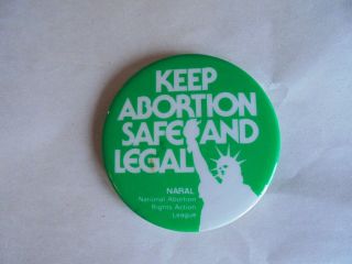 Vintage Naral Keep Abortion Safe & Legal Pro Choice Cause Statue Liberty Pinback