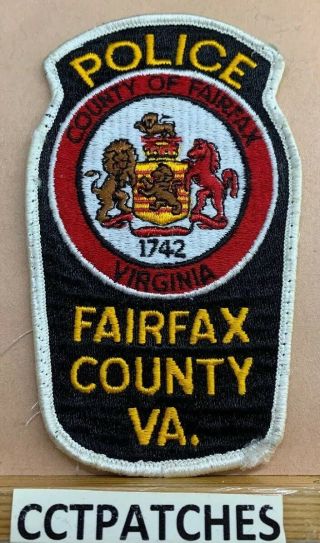 Fairfax County,  Virginia Police White (with Va) Shoulder Patch Va