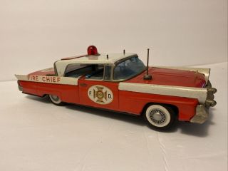 Vintage Tin Toy Fire Chief Car
