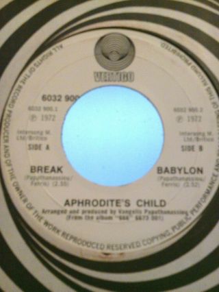 Aphrodite`s Child/7 " 45/1972/break/vertigo Label.