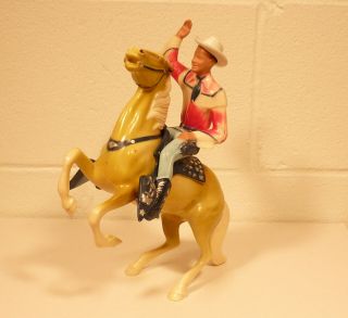 Vtg.  Hartland Plastics Roy Rogers & Rearing Trigger W/saddle,  Hat & Gun