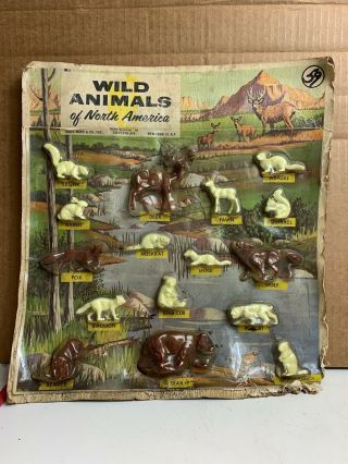 Louis Marx Wild Animals Of North America Blister Card Packaging