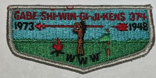Oa Lodge 374 Gabe - Shi - Win - Gi - Ji - Kens 1973 Flap Boy Scout Www Mw2