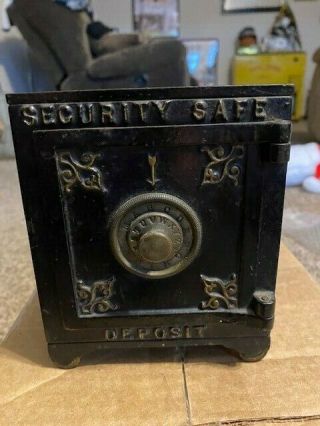 Vintage Cast Iron Kyser & Rex Security Safe Deposit Double Dial Still Bank