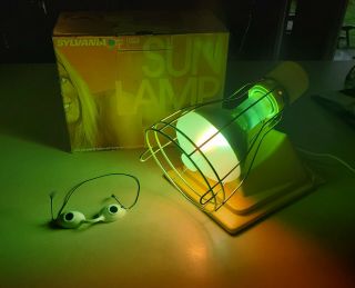 Vintage Sylvania Sun Lamp Tanning Kit W Glasses And Instructions