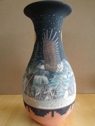 Native American Art Pottery By Artist Richard Underbaggage Lakota Sioux Pottery