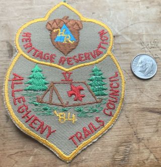 Vintage Allegheny Trails Council Heritage Reservation Bsa Patch 1984