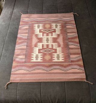 Native American Navajo Indian Traditional Designs Soft Colors Wool Rug