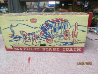 Vintage Ideal Toy Western Fix - It Stage Coach With Horses & Driver