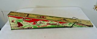 Vintage Wolverine Toy Company Ski Jumper Toy Missing Ski - Er Tin Litho Toy 26 "